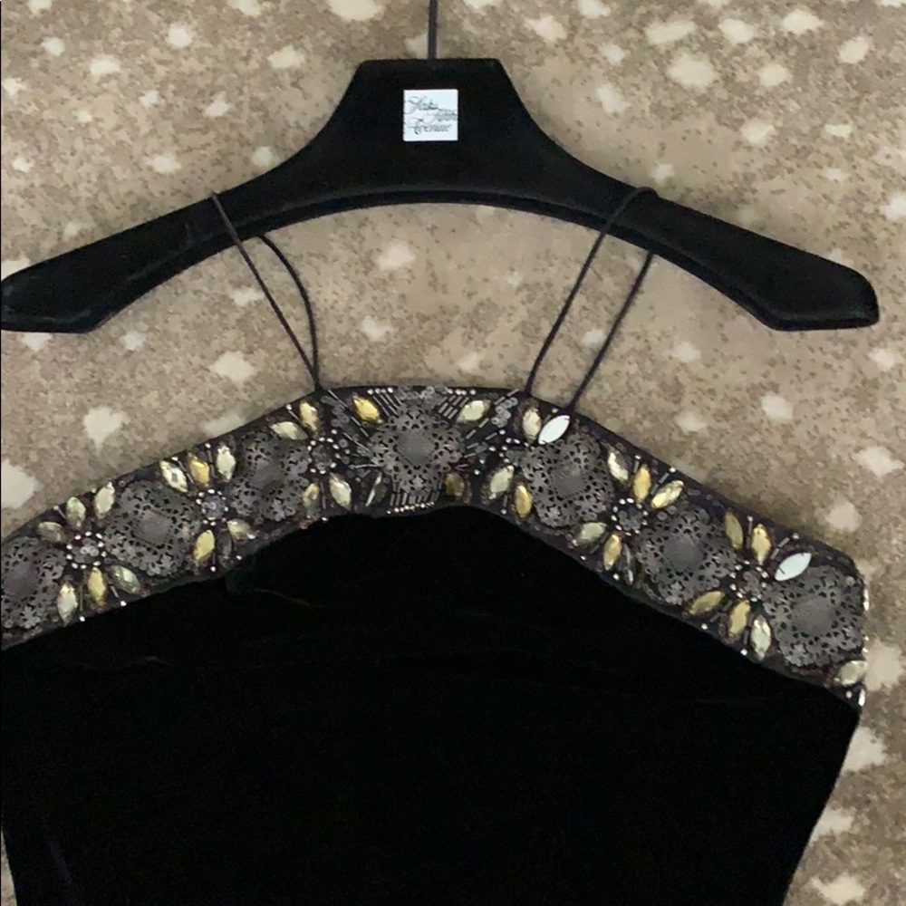 Badgely Mischka Black Velvet Evening Gown